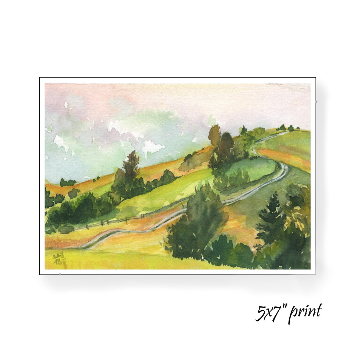 Rainbow Road in the Hillside at Sunset
