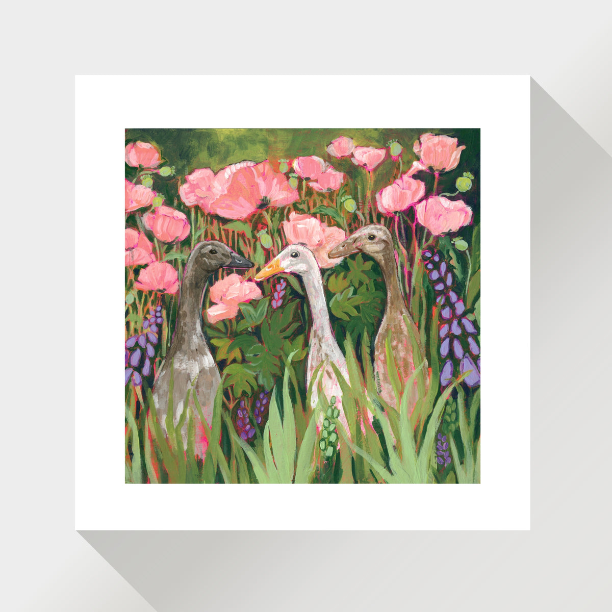 Runner Ducks in Spring Flowers