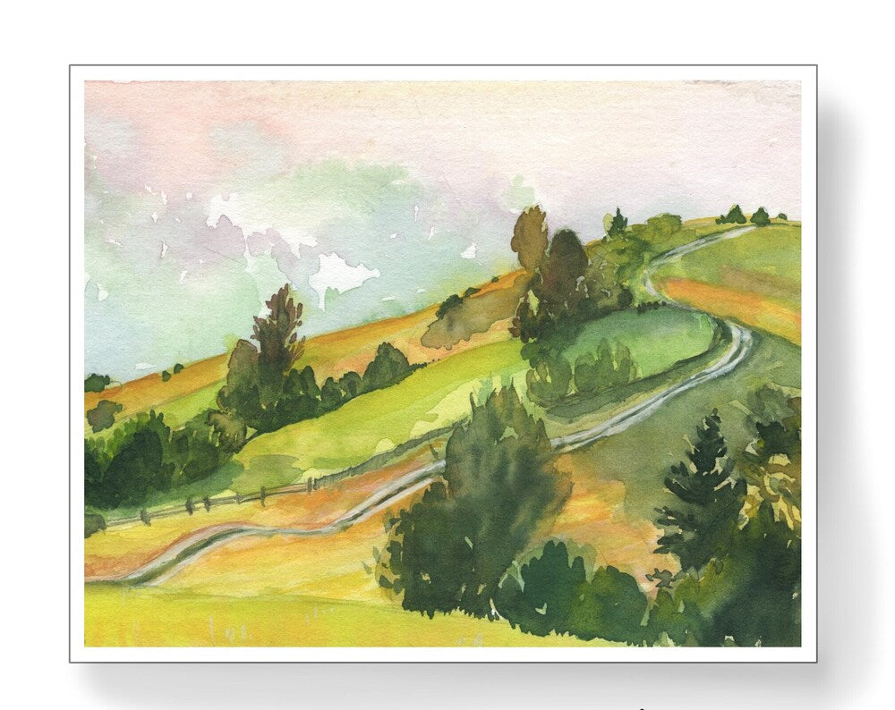 Rainbow Road in the Hillside at Sunset