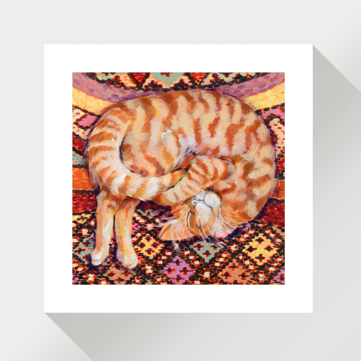 Orange Tabby Cat on a Moroccan Pillow