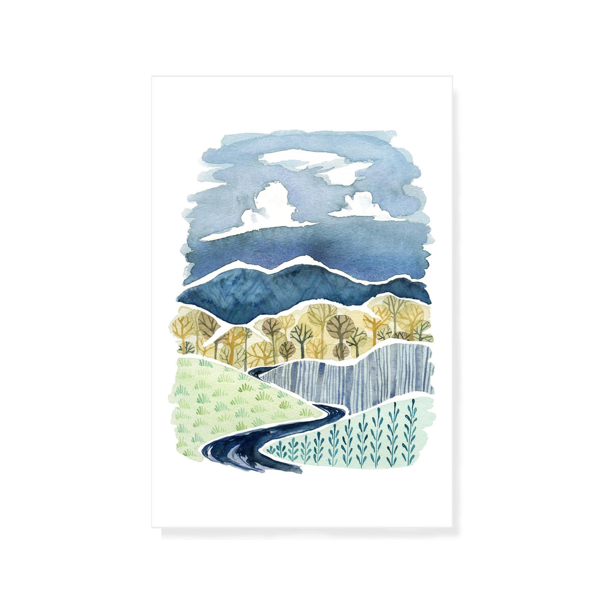 Appalachian mountains with River in winter
